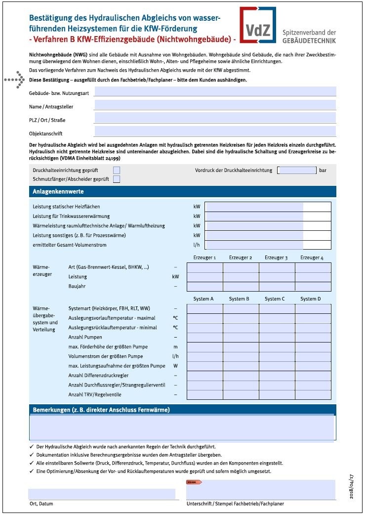 Vdz Formular Hydraulischer Abgleich Effizienzhaus