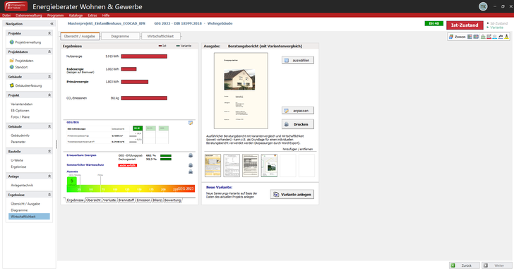 Wirtschaftlichkeitsberechnungen im Energieberater als Teil der GEG-Pakete. - © Hottgenroth Software AG