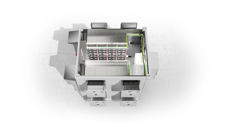 Der Stromspeichercontainer TPS HV 80 E wird mit einer Kapazitätsgarantie von zehn Jahren ausgeliefert. - © Tesvolt