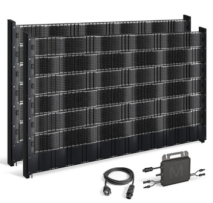 © Bild: Sunbooster Wie Balkonkraftwerke müssen auch die Solarzäune Vertical bei einer maximalen Einspeiseleistung von 800 W nicht angemeldet werden.